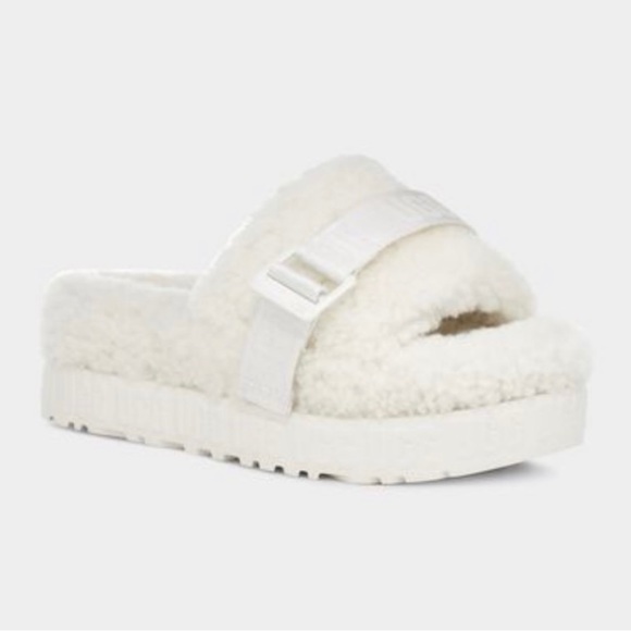 Ugg fluffita platform white slides - Picture 2 of 4